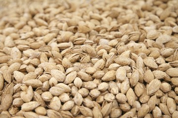 Piles of pistachio for sale in grocery