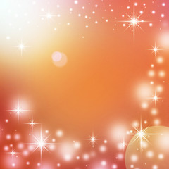 red christmas background with lights, white snowflakes stars