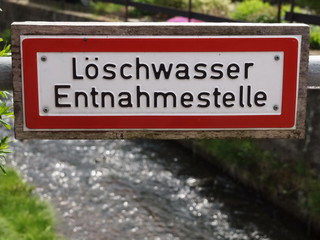 Schild L&ouml;schwasser Entnahmestelle