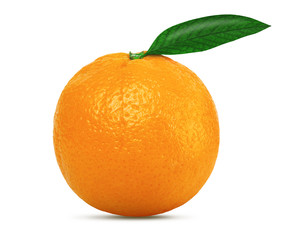 Orange with leaf