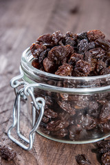 Raisins in a glass