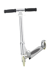 Silver scooter for children activity isolates