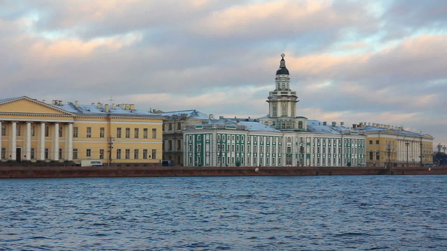 panorama of Neva river in the historical center of Saint-Petersb