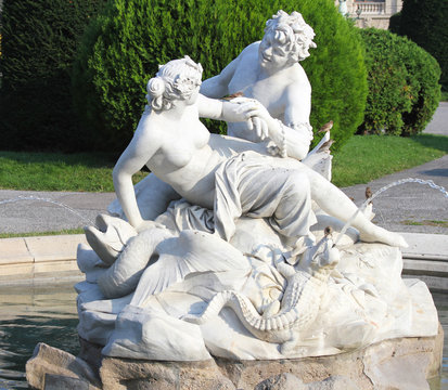 Triton And Nereid Fountain In Front Of Natural History Museum