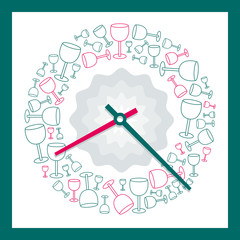 Drink Time - Analog Clock Vector