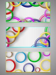 Set of colorful label with circle. Vector illustration. 