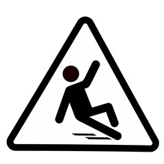 Slippery wet floor sign, wet floor warning symbol - 46269585