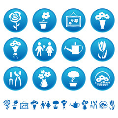 Flowers and gardening icons