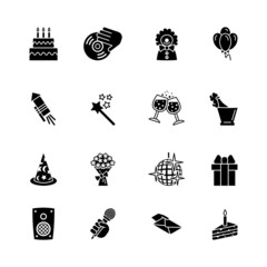 birthday icons set