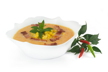Soup with corn and chili
