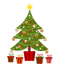 Christmas tree and presents