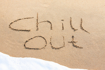 Chill out - written in the sand