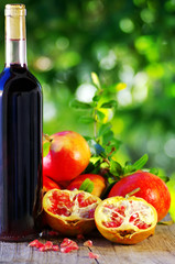 Red wine and pomegranates