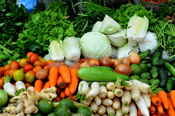 fresh vegetables at the market - 46277590