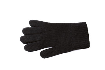 Black gloves on the white background