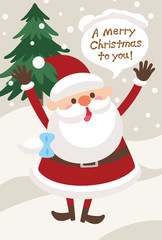 クリスマス　サンタクロース　クリスマスカード