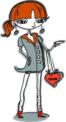 Мультфильм модная девушка