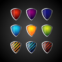 set of colorful shield