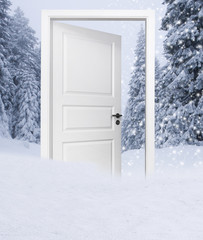 Tür im Winter