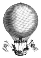 Fototapeta premium Aerostat - Balloon - 18th century