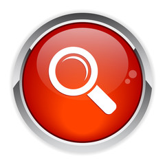 bouton internet loupe zoom icon red