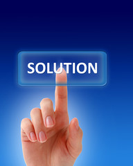 Hand pressing solution button