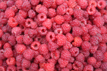 Raspberries background.