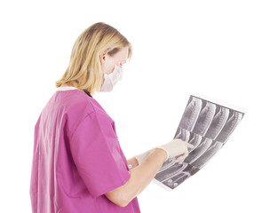 Medical doctor with radiograph