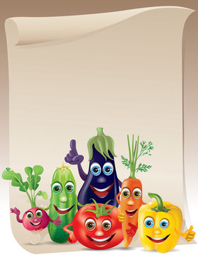 Funny vegetables company scroll