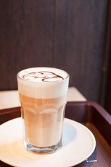 cappuccino in a  glass