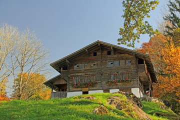 Obraz premium bauernhaus in den alpen