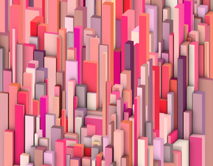 3d abstract backdrop in varied pink and red shape