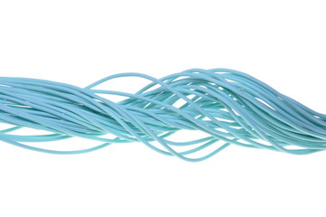 Blue wire line isolated on white background