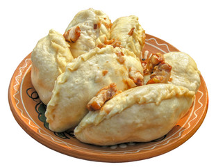 traditional ukrainian food- varenik (dumpling)