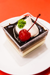 Triple color chocolate cake