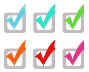 Botones de check con el símbolo de ok