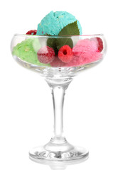 delicious ice cream isolated on white