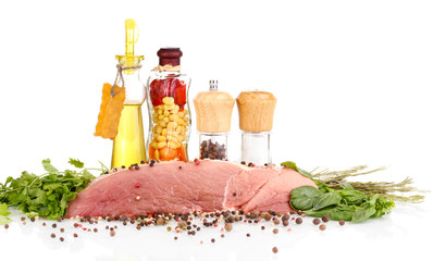 A large piece of pork marinated with herbs, spices and cooking