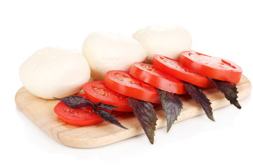 tasty mozzarella with tomatoes