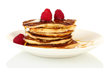 delicious sweet pancakes isolated on white