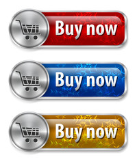 Metallic and glossy web elements with snow flake background