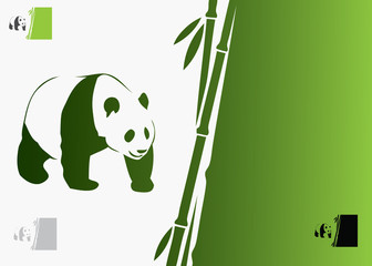 Fototapeta premium Giant panda background - vector illustration