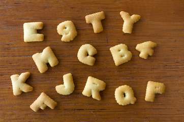 Top view of Letter Biscuits