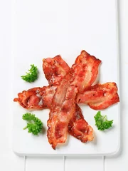 Wandaufkleber Fried bacon strips © Viktor
