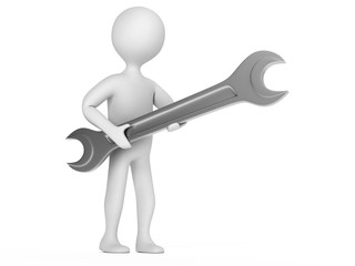 Character with a wrench