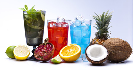 Fresh drink with fruits