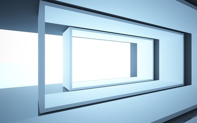 abstract interior with black walls and floors