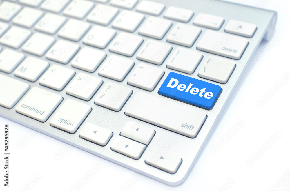 Fototapete white keyboard with delete button