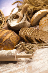 Assortment of baked bread 