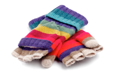 Rainbow Striped Gloves with Fingers